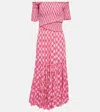Poupette St Barth Soledad Printed Midi Dress In Pink Mozaic
