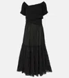 Poupette St Barth Midikleid Soledad Aus Baumwolle In Schwarz