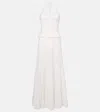 Poupette St Barth Striped Cotton Maxi Dress In White