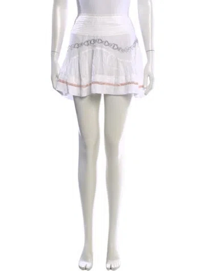 Pre-owned Poupette St Barth Striped Mini Skirt In White