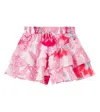 Poupette St Barth Thalia Ruffled Cotton Shorts In Pink