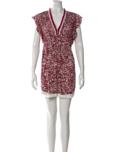 Pre-owned Poupette St Barth Tie-dye Print Mini Dress In White