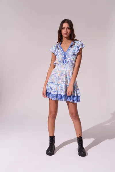 Poupette St Barth Tiered Ruffle Mini Dress In Floral Print