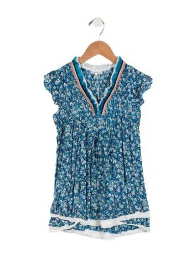 Pre-owned Poupette St Barth Babies' Toddler Girls' Sleeveless Dress In Blue