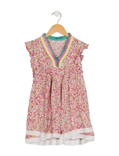 Pre-owned Poupette St Barth Babies' Toddler Girls' Viscose Sleeveless Dress In Pink