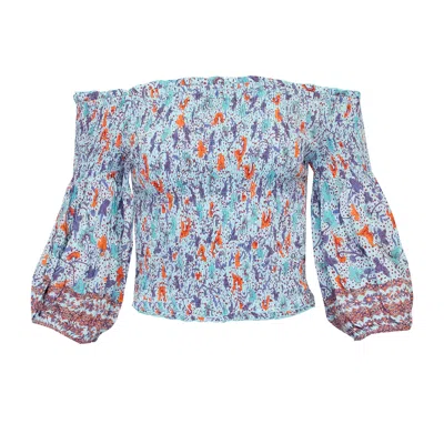 Poupette St Barth Top Ariel Smoched Sky Blue Clary
