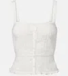 Poupette St Barth Top Berry Cropped Cotton Blouse