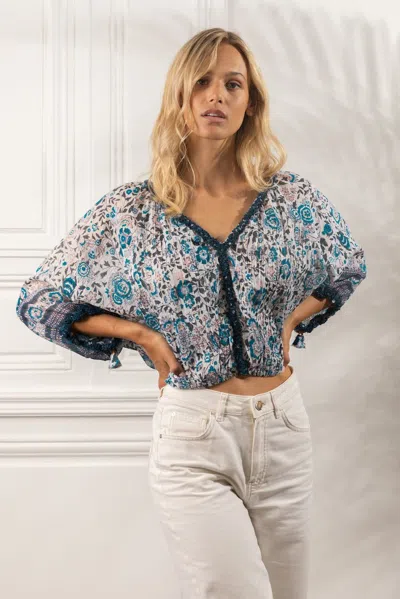Poupette St Barth Top Blouse Ariel Pleated In Multi