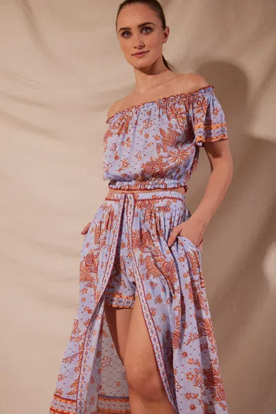 Poupette St Barth Top Camilla Sky Grenade Viscose In Multi