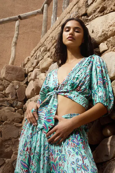 Poupette St Barth Top Celeste In Green