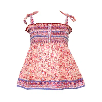 Poupette St Barth Top Cindy V Kids Pink Je T'aime Dalia Viscose