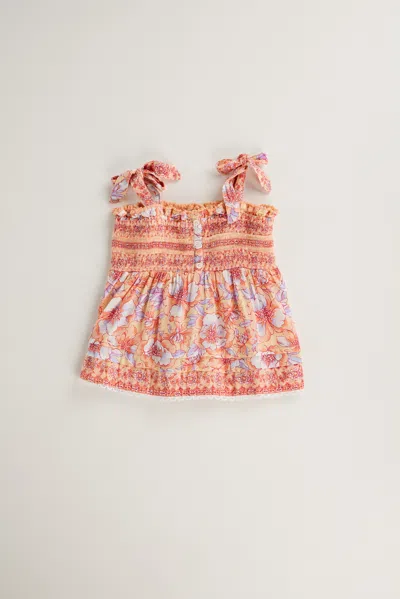 Poupette St Barth Top Cindy V Kids Yellow Dalia Viscose In Brown