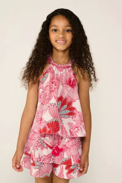 Poupette St Barth Kids' Top Cleo For Girls In Pink