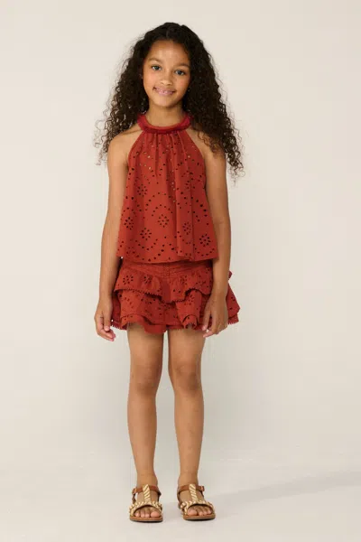 Poupette St Barth Top Cleo For Girls In Red
