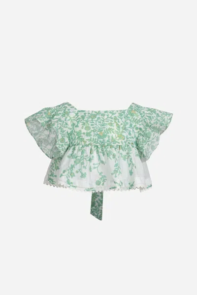 Poupette St Barth Kids' Top Cycas For Girls In Neutral
