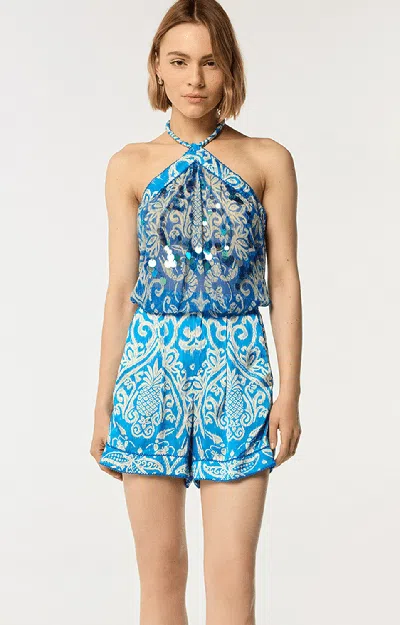 Poupette St Barth Top Isabelle In Turquoise