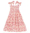 Poupette St Barth Trini Printed Shirred Dress In White