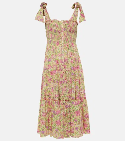 Poupette St Barth Triny Floral Midi Dress In Multicoloured