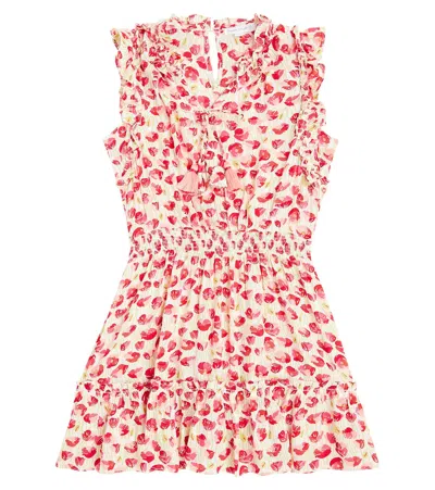 Poupette St Barth Kids' Triny Printed Dress In Red
