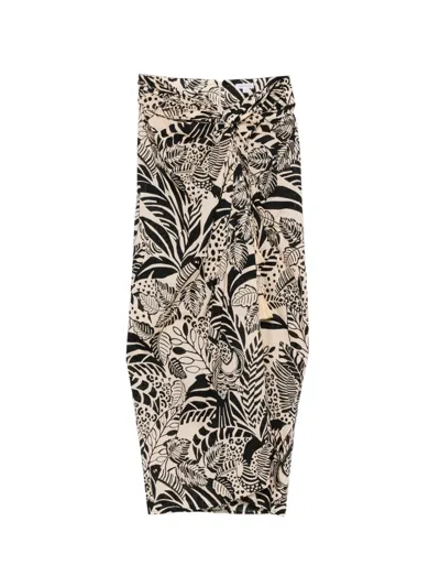 Poupette St Barth Uma Animal-print Midi Skirt In Multi