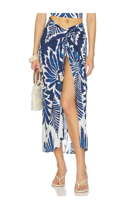 Poupette St Barth Uma Long Skirt In Blue