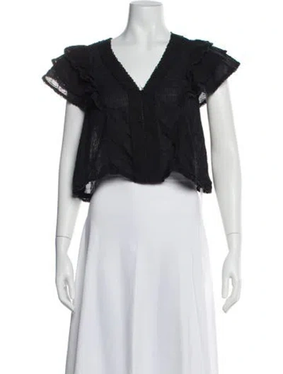 Pre-owned Poupette St Barth V-neck Short Sleeve Top In White