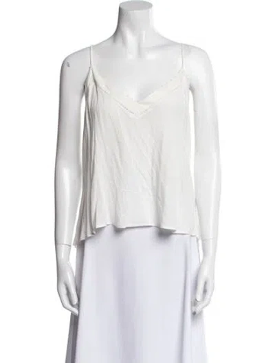 Pre-owned Poupette St Barth V-neck Sleeveless Crop Top In White