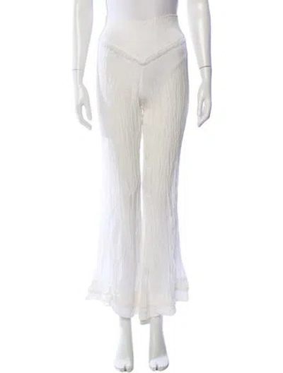 Pre-owned Poupette St Barth Wide Leg Pants In White