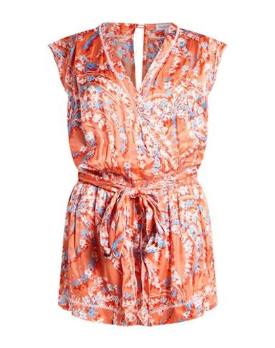 Poupette St Barth Woman Jumpsuit Coral Size S Viscose In Orange