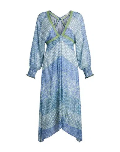 Poupette St Barth Woman Maxi Dress Blue Size S/m Viscose