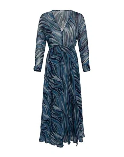 Poupette St Barth Woman Maxi Dress Blue Size Xl Silk