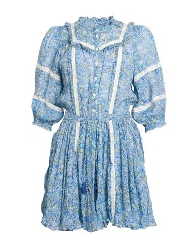 Poupette St Barth Woman Mini Dress Azure Size M Viscose In Blue