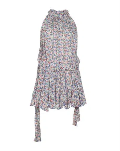Poupette St Barth Woman Mini Dress Blue Size Xl Ecovero Viscose In Multi