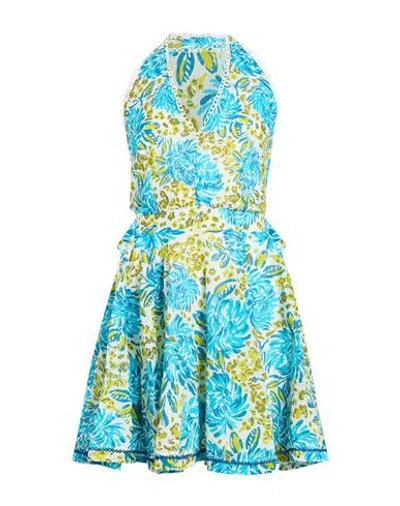 Poupette St Barth Woman Mini Dress Blue Size Xs Cotton In Multi