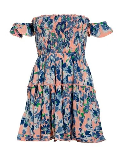 Poupette St Barth Woman Mini Dress Blue Size Xs Viscose In Multi