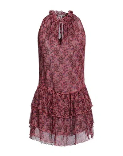 Poupette St Barth Woman Mini Dress Coral Size L Silk In Red