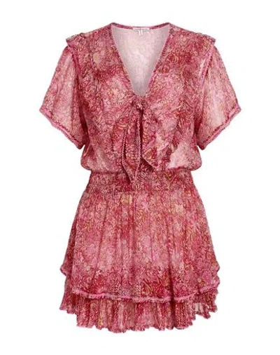 Poupette St Barth Woman Mini Dress Magenta Size Xs Silk In Red