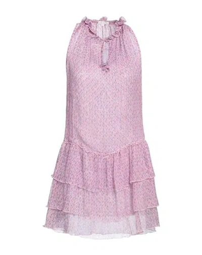 Poupette St Barth Woman Mini Dress Mauve Size L Silk In Purple