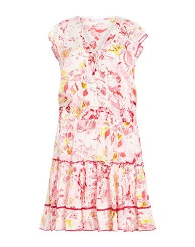 Poupette St Barth Woman Mini Dress Pink Size Xs Viscose In Multi