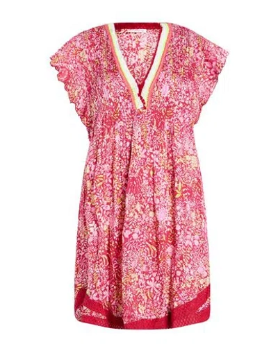 Poupette St Barth Woman Mini Dress Red Size Xs Viscose In Pink