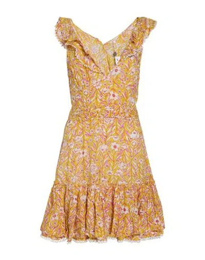 Poupette St Barth Woman Mini Dress Yellow Size Xs Viscose In Black