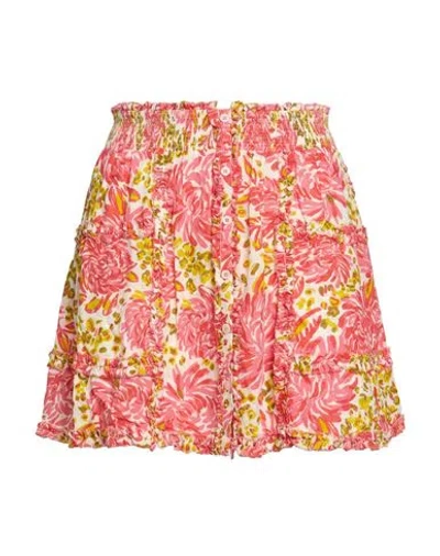 Poupette St Barth Woman Mini Skirt Salmon Pink Size Xs Viscose In Multi