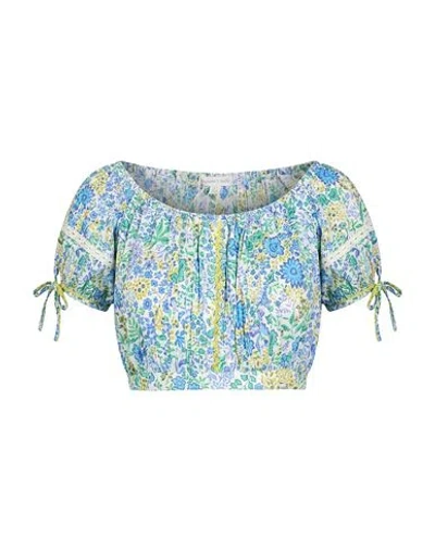 Poupette St Barth Woman Top Azure Size Xs Viscose In Multi