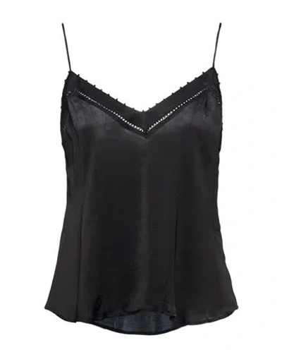 Poupette St Barth Woman Top Black Size L Viscose