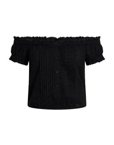 Poupette St Barth Woman Top Black Size M Cotton