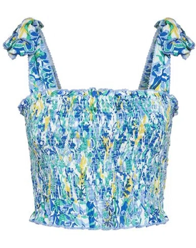Poupette St Barth Woman Top Blue Size Onesize Ecovero Viscose