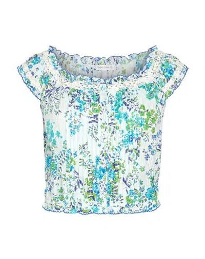 Poupette St Barth Woman Top Blue Size S Cotton In Multi