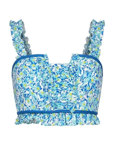 Poupette St Barth Woman Top Blue Size Xs Ecovero Viscose