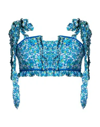 Poupette St Barth Woman Top Blue Size Xs Viscose