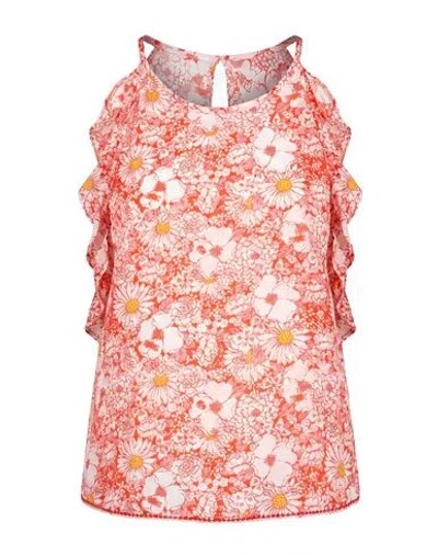 Poupette St Barth Woman Top Coral Size M Viscose In Pink